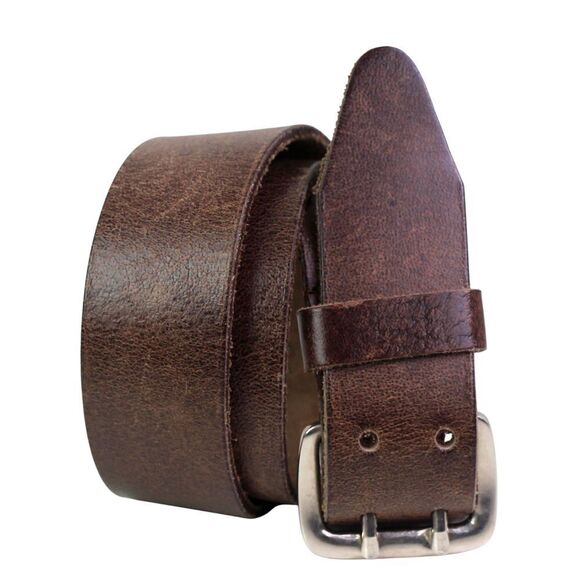 INDIA SADDLE BROWN GENUINE LEATHER 1 1/2"Wd CASUAL WOMEN'S BELT Sz M (C80 - Picture 1 of 14
